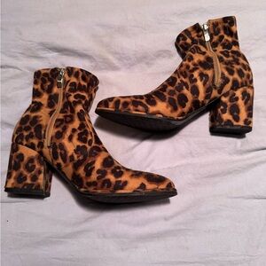 Leopard Print Ankle Boots